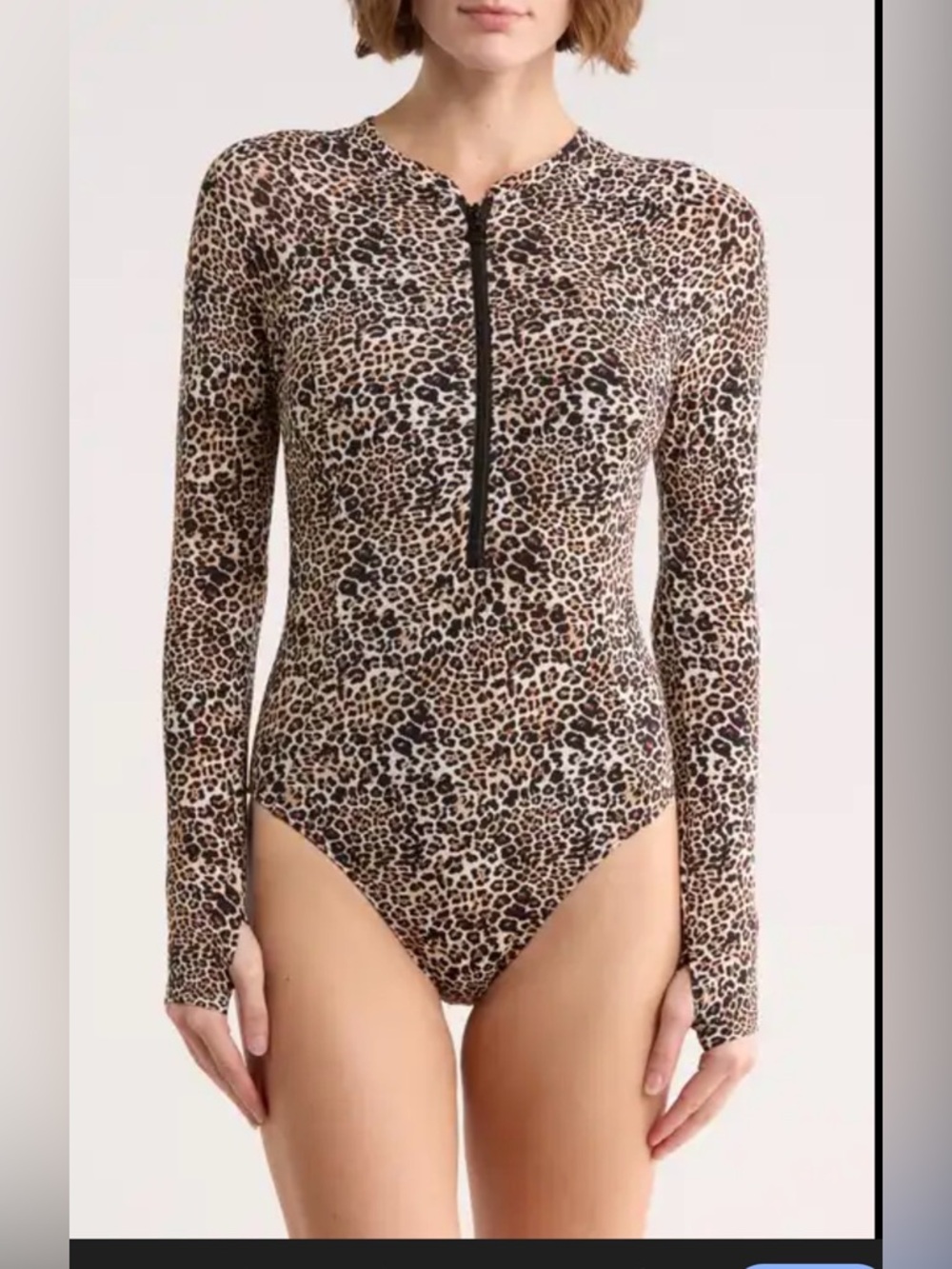 Betsey Johnson Long-Sleeve Rashguard One-Piece Swimsuit